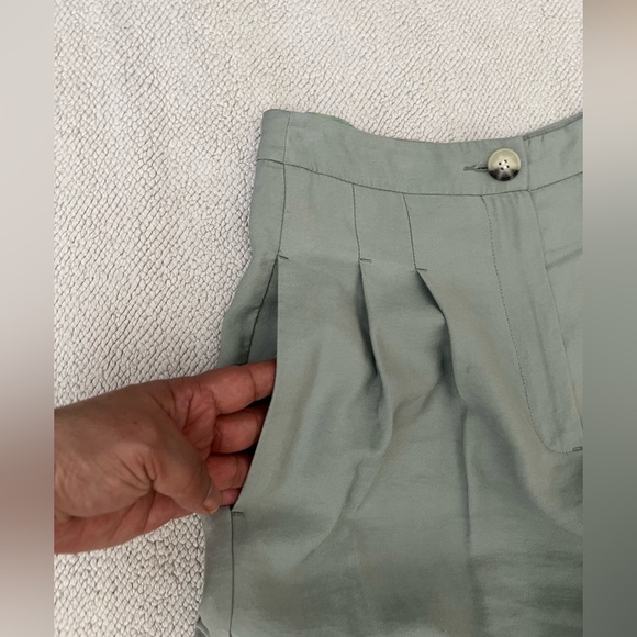 TOPSHOP Women’s Mint Sage Green Pleated
Wide Leg Trousers Pants Size 4 - Picture 8 of 16